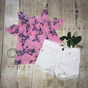 Pink Floral Off-Shoulder Top